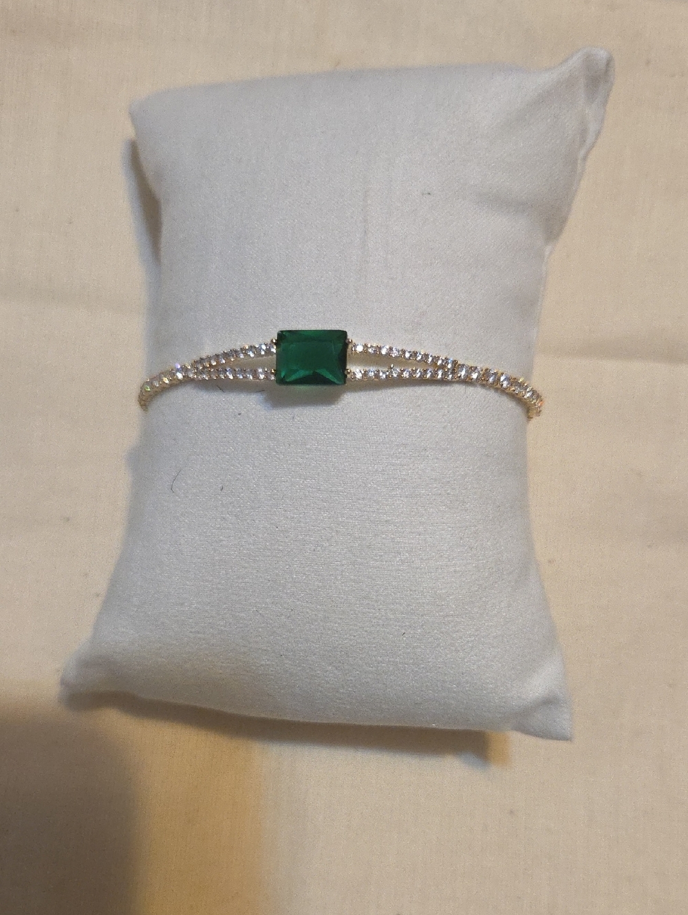 Elegant Green CZ Statement Bracelet - Women Jewelry